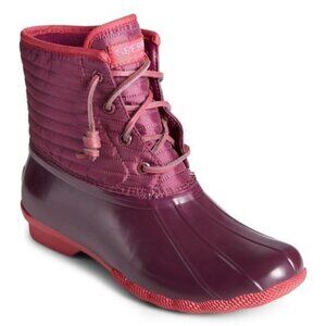 NEW SPERRY Saltwater Puff‎ Water Resistant Duck Boot PERSIAN RED WOMENS